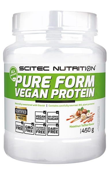 100% Vegan Protein 450 grs. Toffee de Avellana
